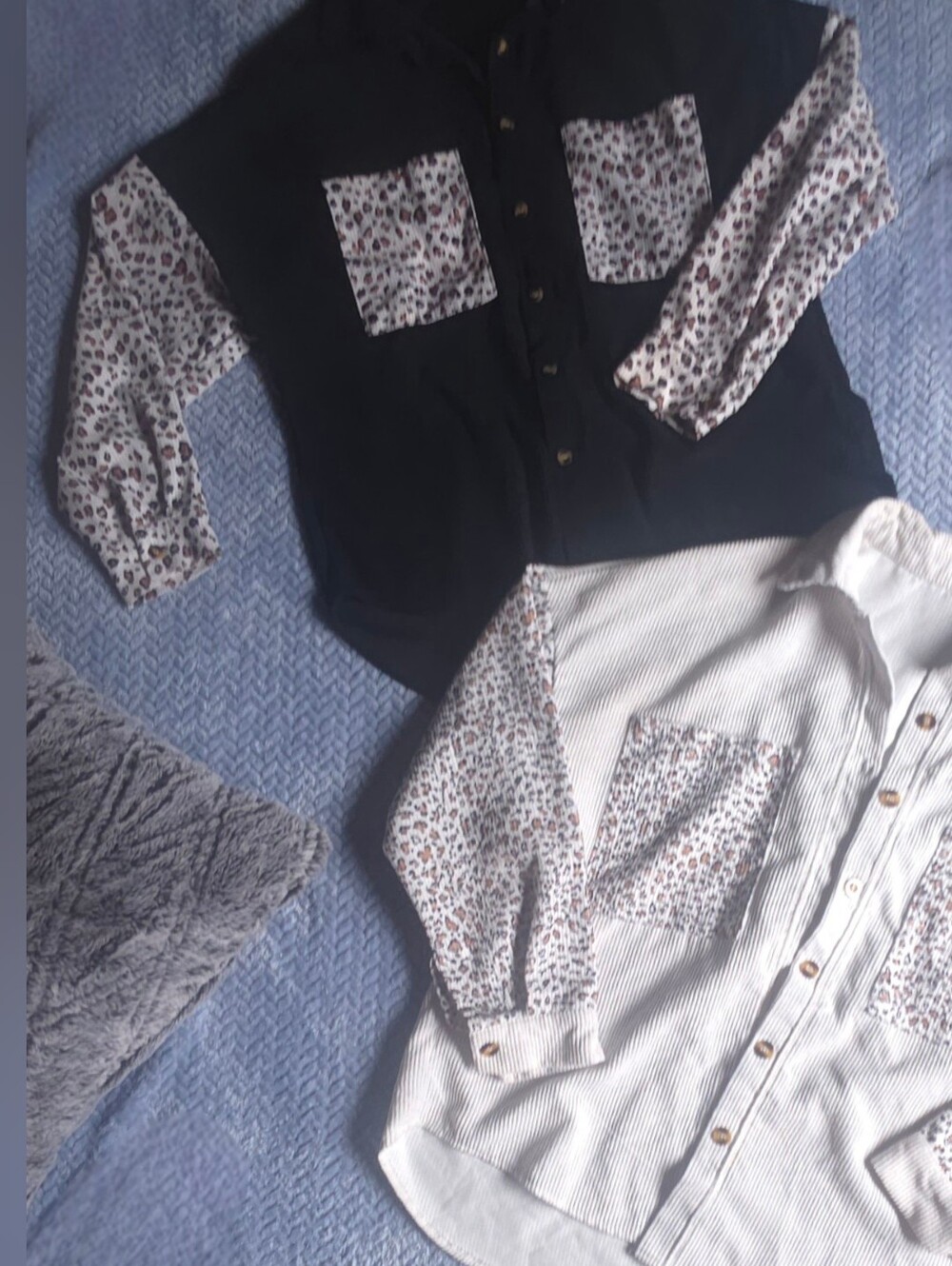 Bundle Of Leopard Print Pocket Button-Up Shirt